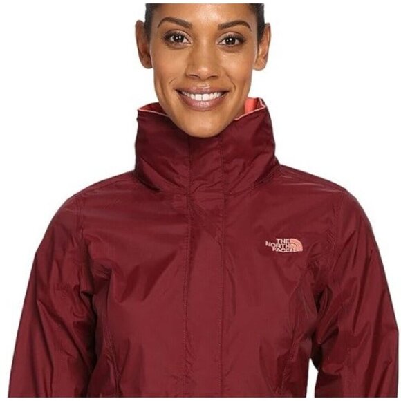 NEW! The North Face Resolve Rain Jacket DryVent Hooded Windbreaker Garnet Red S - Picture 1 of 9